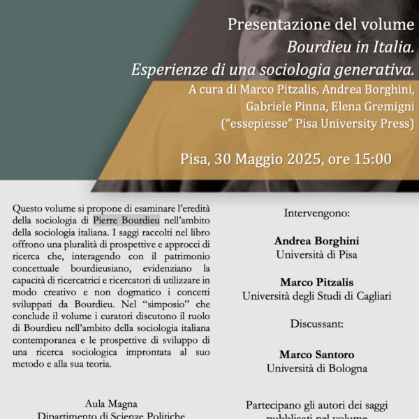 Presentazione volume: “Bourdieu in Italia. Esperienze di una sociologia generativa”