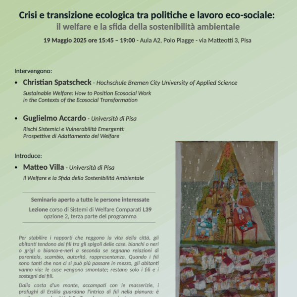 Seminario: Crisi e transizione ecologica tra politiche e lavoro eco-sociale