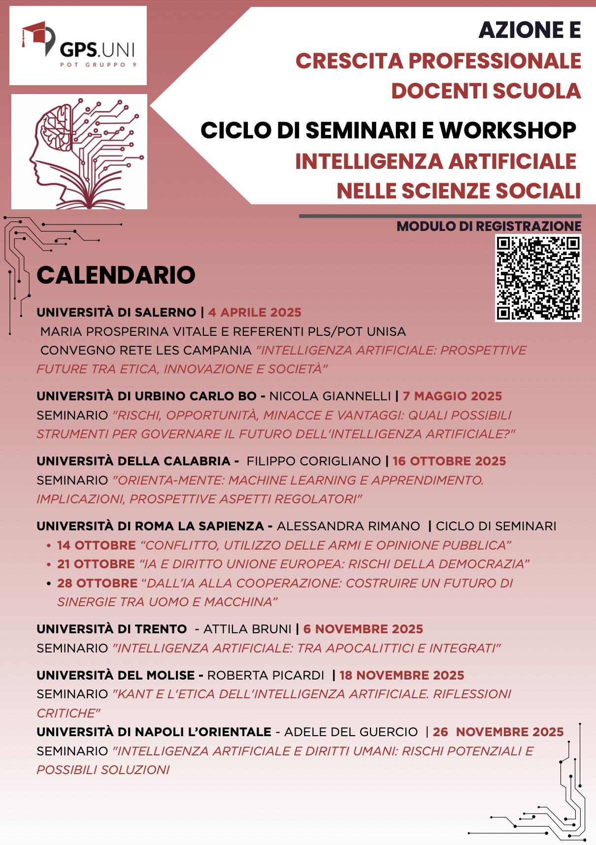 POT 9: ciclo di seminari su “Intelligenza Artificiale nelle Scienze sociali”