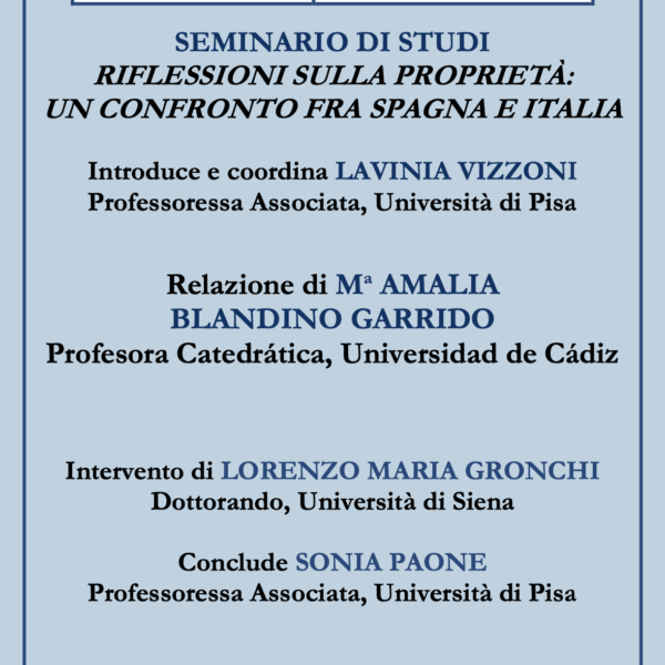 Seminario: “Riflessioni sulla proprietà: un confronto fra Spagna e Italia”